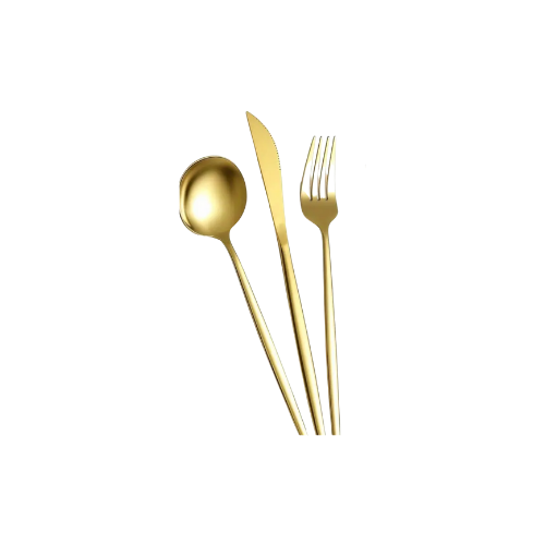 3 Piece Gold Flatware - $4