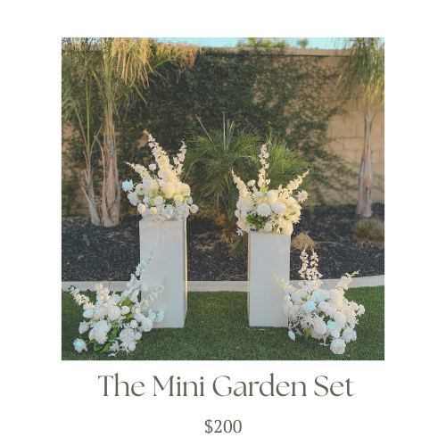 2 mixed height pedestal with 4 aisle markers