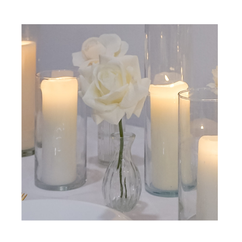 Bud Vase with 2 Real touch Rose - $5